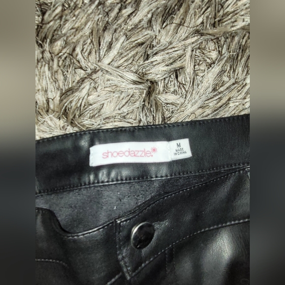 NEW Faux Leather Pants with Ankle Zippers & Moto Striping - Picture 7 of 7